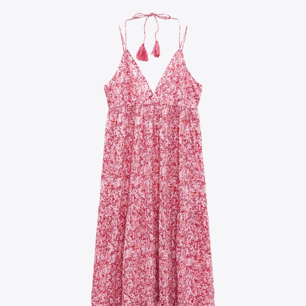Zara limited edition bohemian floral cotton maxi dress
